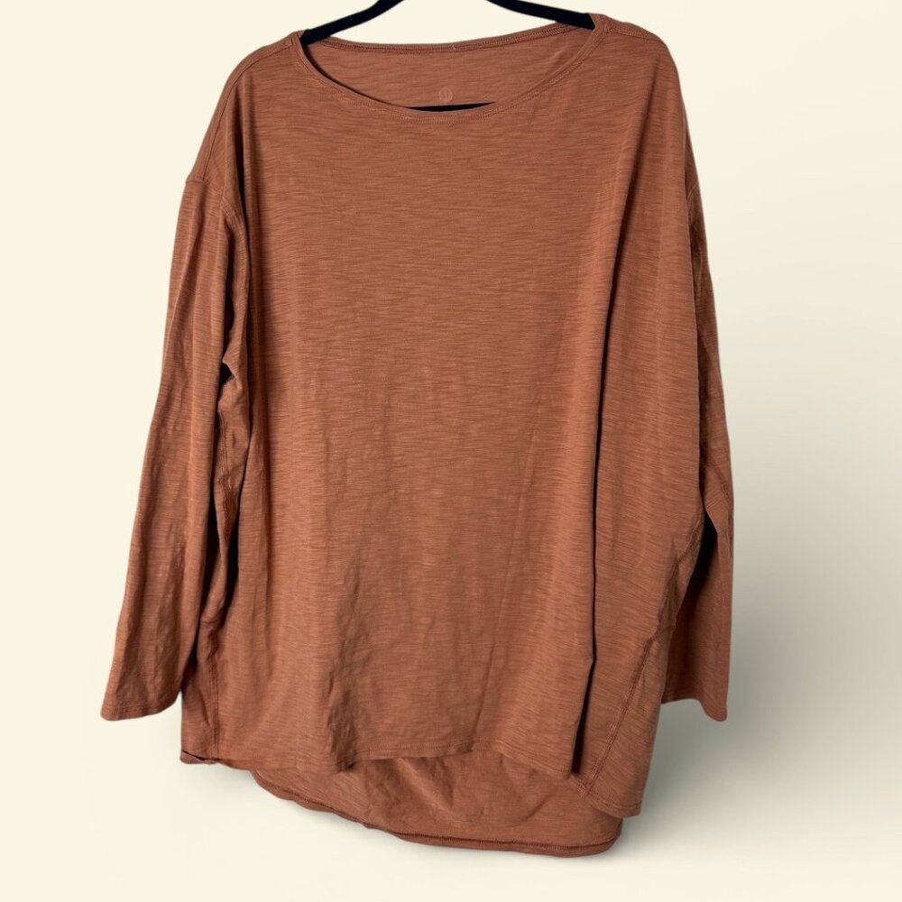 Lululemon Back in Action Long Sleeve Orange Rust Size 6